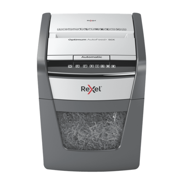 Rexel Optimum AutoFeed+ 50X Automatic Cross Cut Paper Shredder P4