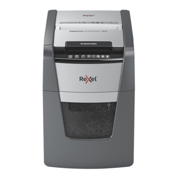 Rexel Optimum AutoFeed+ 90X Automatic Cross Cut Paper Shredder P4