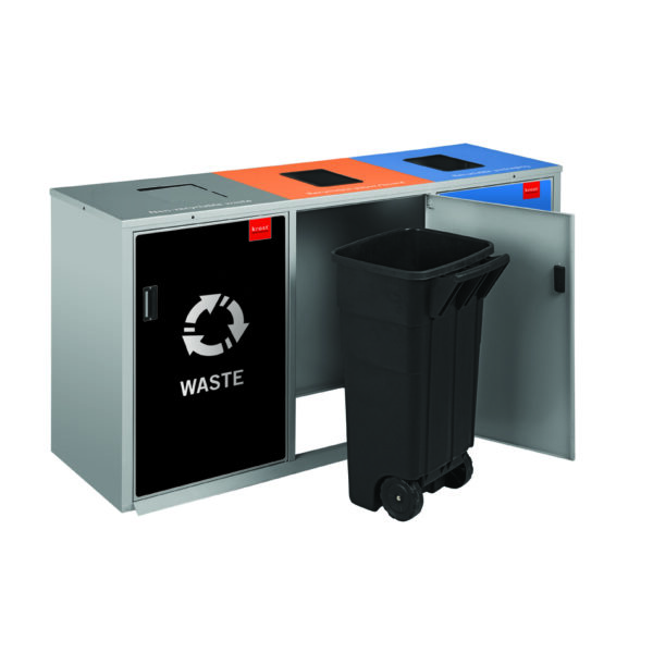 3-Division Jumbo Square Recycle Bin